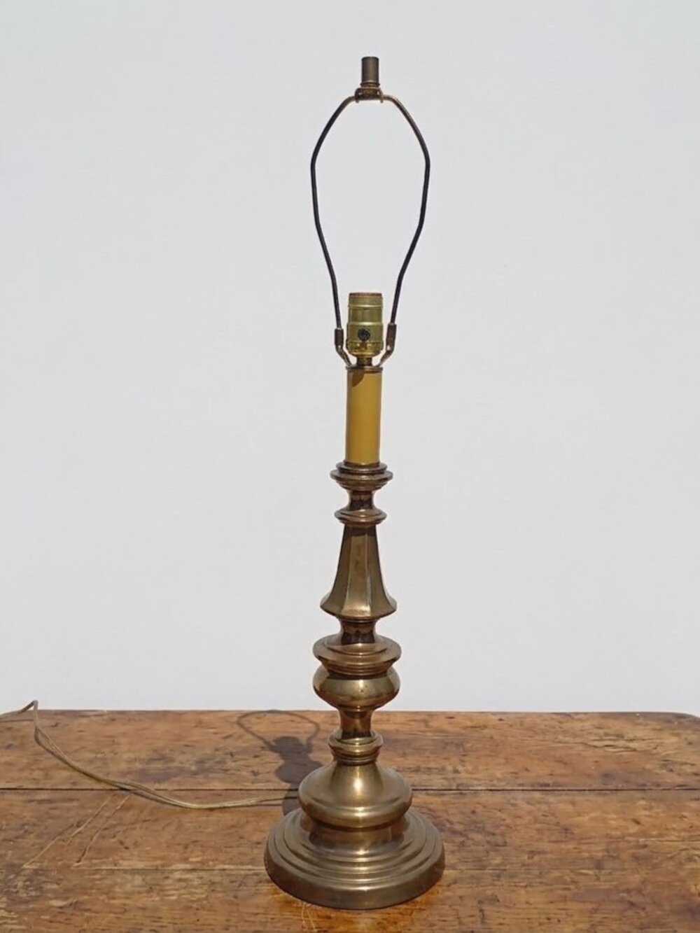 Vintage Brass Table Lamp Base Made in USA Mid-Century Modern Patina 30-inch MCM